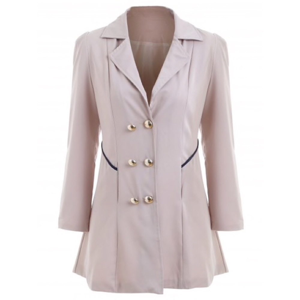 Double Breasted Tunic Swing Trench Coat